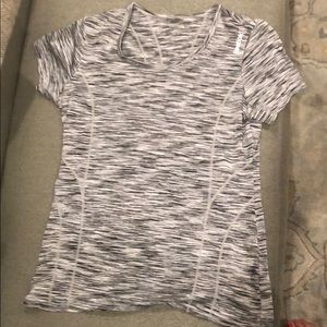 Reebok grey stripe workout tee